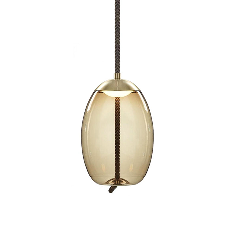 Geometry Amber Glass Suspension Lamp Contemporary 1-Light Pendant Lighting Fixture for Dining Room Amber A Clearhalo 'Ceiling Lights' 'Chandeliers' 'Glass shade' 'Glass' 'Modern Pendants' 'Modern' 'Pendant Lights' 'Pendants' Lighting' 2039549