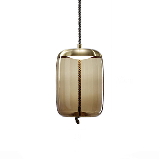 Geometry Amber Glass Suspension Lamp Contemporary 1-Light Pendant Lighting Fixture for Dining Room Amber B Clearhalo 'Ceiling Lights' 'Chandeliers' 'Glass shade' 'Glass' 'Modern Pendants' 'Modern' 'Pendant Lights' 'Pendants' Lighting' 2039551