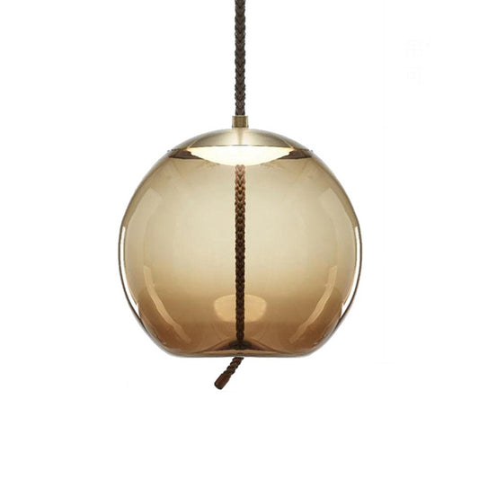 Geometry Amber Glass Suspension Lamp Contemporary 1-Light Pendant Lighting Fixture for Dining Room Amber C Clearhalo 'Ceiling Lights' 'Chandeliers' 'Glass shade' 'Glass' 'Modern Pendants' 'Modern' 'Pendant Lights' 'Pendants' Lighting' 2039553