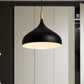12.5"/16.5" W Dome Metallic Pendant Ceiling Lamp Simple Style 1 Head Dining Room Hanging Lamp in Black/White Clearhalo 'Ceiling Lights' 'Modern Pendants' 'Modern' 'Pendant Lights' 'Pendants' Lighting' 204011