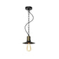 7"/8.5"/10" Wide Wrought Iron Black Pendant Flat 1-Light Retro Hanging Ceiling Light for Living Room Clearhalo 'Art Deco Pendants' 'Black' 'Cast Iron' 'Ceiling Lights' 'Ceramic' 'Crystal' 'Industrial Pendants' 'Industrial' 'Metal' 'Middle Century Pendants' 'Pendant Lights' 'Pendants' 'Rustic Pendants' 'Tiffany' Lighting' 204033