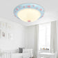 Frosted Glass Bowl Ceiling Mount Light Child Bedroom Cute LED Ceiling Lamp Blue B Clearhalo 'Ceiling Lights' 'Close To Ceiling Lights' 'Close to ceiling' 'Flush mount' Lighting' 204070