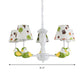 Green Bird Pendant Light with Tapered Shade Rustic Style Metal Chandelier for Child Bedroom Clearhalo 'Ceiling Lights' 'Chandeliers' Lighting' options 204148