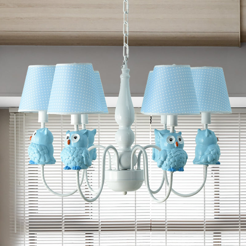 Resin Animal Pendant Light with Tapered Shade 6 Lights Cartoon Chandelier for Nursing Room Blue C Clearhalo 'Ceiling Lights' 'Chandeliers' Lighting' options 204179_e3ec97ec-9482-46f0-96aa-5045ba8ee6d8