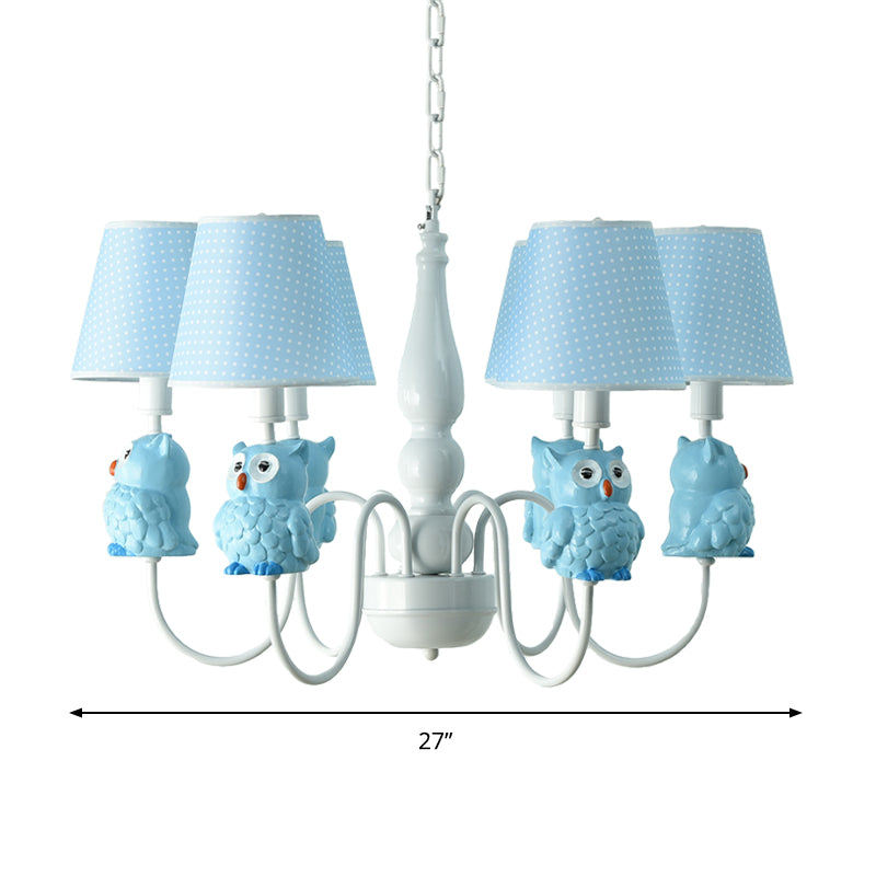 Resin Animal Pendant Light with Tapered Shade 6 Lights Cartoon Chandelier for Nursing Room Clearhalo 'Ceiling Lights' 'Chandeliers' Lighting' options 204182