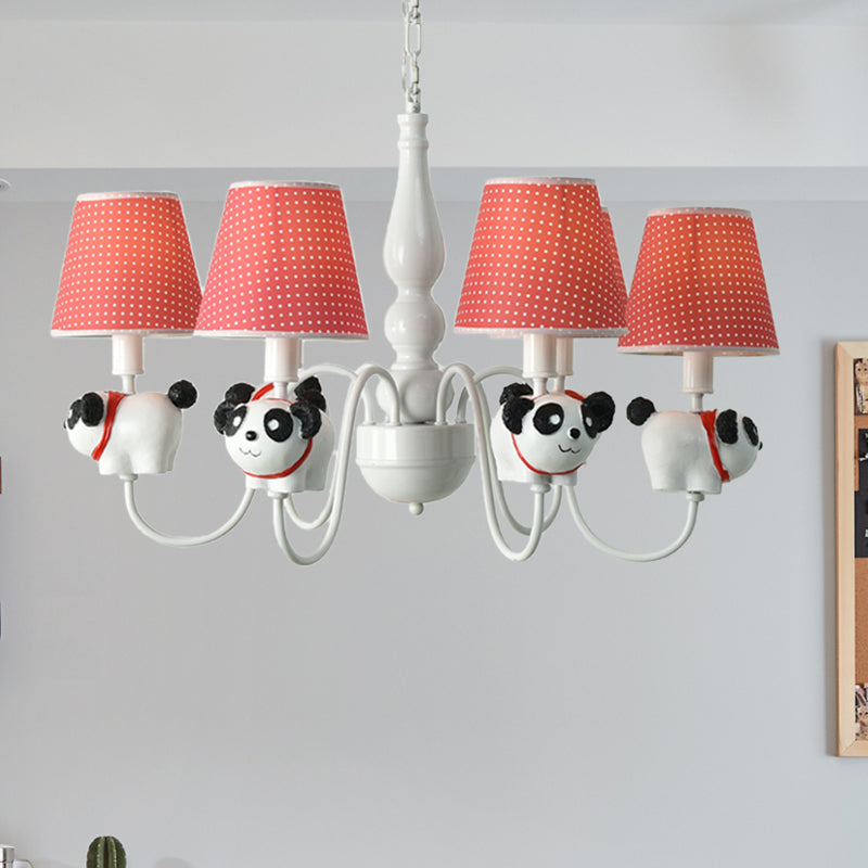 Resin Animal Pendant Light with Tapered Shade 6 Lights Cartoon Chandelier for Nursing Room Clearhalo 'Ceiling Lights' 'Chandeliers' Lighting' options 204187