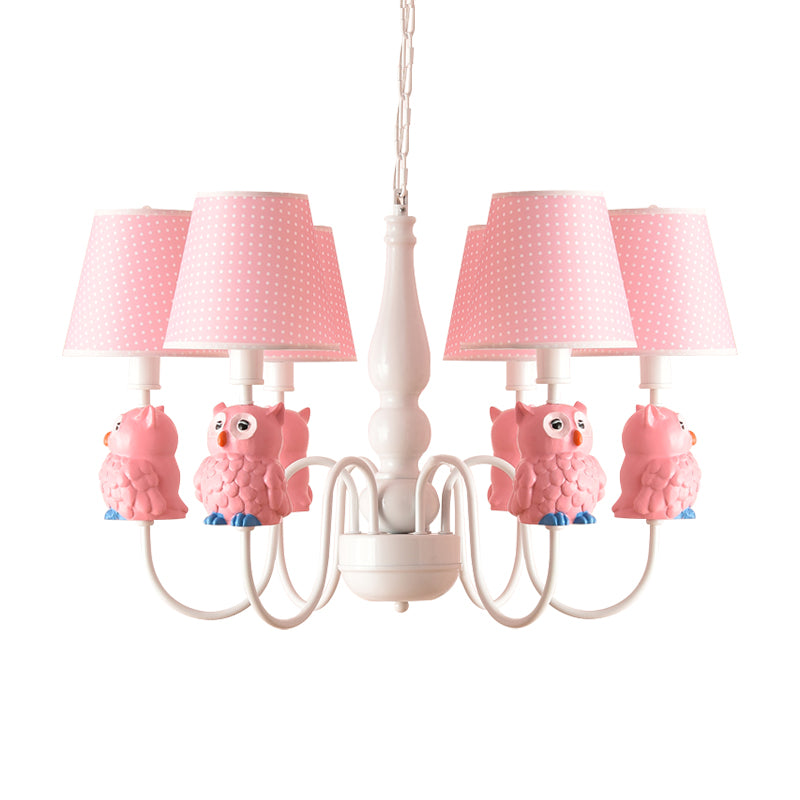 Resin Animal Pendant Light with Tapered Shade 6 Lights Cartoon Chandelier for Nursing Room Clearhalo 'Ceiling Lights' 'Chandeliers' Lighting' options 204193