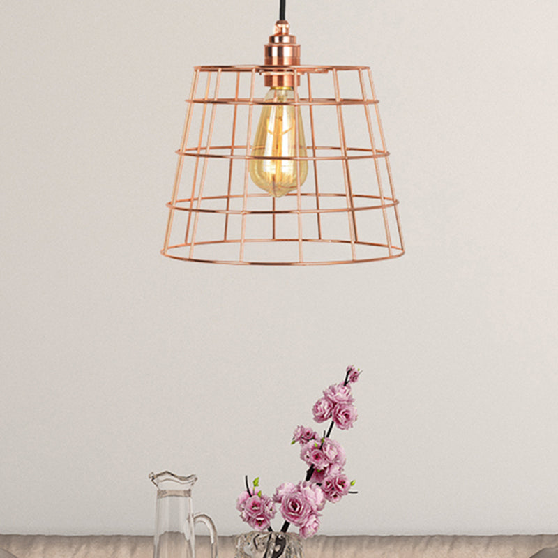 1-Light Hanging Light Kit Industrial Cone Iron Hanging Light Fixture in Copper for Living Room Copper Clearhalo 'Art Deco Pendants' 'Cast Iron' 'Ceiling Lights' 'Ceramic' 'Crystal' 'Industrial Pendants' 'Industrial' 'Metal' 'Middle Century Pendants' 'Pendant Lights' 'Pendants' 'Tiffany' Lighting' 204219