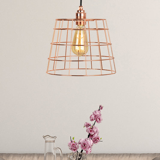 1-Light Hanging Light Kit Industrial Cone Iron Hanging Light Fixture in Copper for Living Room Copper Clearhalo 'Art Deco Pendants' 'Cast Iron' 'Ceiling Lights' 'Ceramic' 'Crystal' 'Industrial Pendants' 'Industrial' 'Metal' 'Middle Century Pendants' 'Pendant Lights' 'Pendants' 'Tiffany' Lighting' 204219