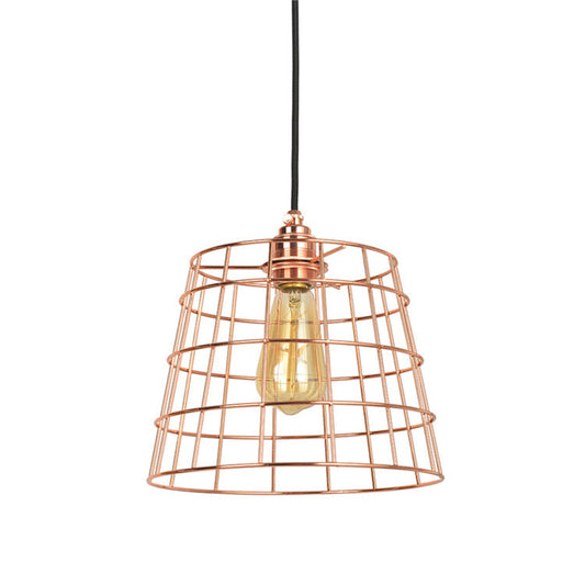 1-Light Hanging Light Kit Industrial Cone Iron Hanging Light Fixture in Copper for Living Room Clearhalo 'Art Deco Pendants' 'Cast Iron' 'Ceiling Lights' 'Ceramic' 'Crystal' 'Industrial Pendants' 'Industrial' 'Metal' 'Middle Century Pendants' 'Pendant Lights' 'Pendants' 'Tiffany' Lighting' 204221
