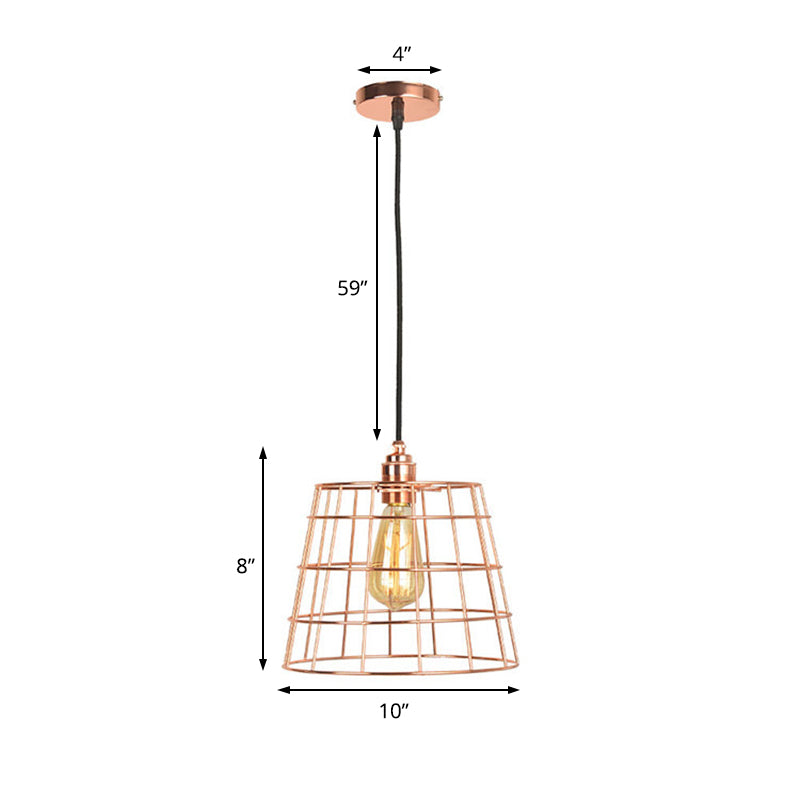 1-Light Hanging Light Kit Industrial Cone Iron Hanging Light Fixture in Copper for Living Room Clearhalo 'Art Deco Pendants' 'Cast Iron' 'Ceiling Lights' 'Ceramic' 'Crystal' 'Industrial Pendants' 'Industrial' 'Metal' 'Middle Century Pendants' 'Pendant Lights' 'Pendants' 'Tiffany' Lighting' 204222