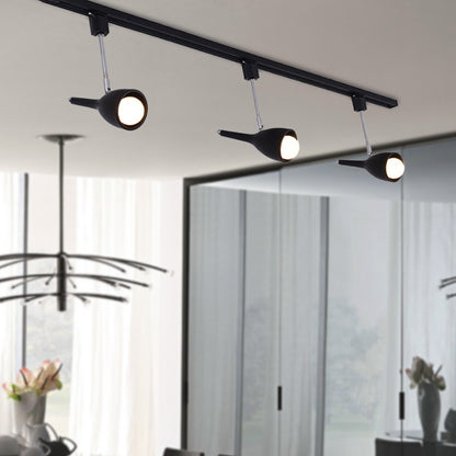 Industrial Stylish Bell Track Light 3 Lights Metallic Rotatable Semi Flush Mount Spotlight in Black/White for Kitchen Black Clearhalo 'Ceiling Lights' 'Close To Ceiling Lights' 'Close to ceiling' 'Semi-flushmount' Lighting' 204274