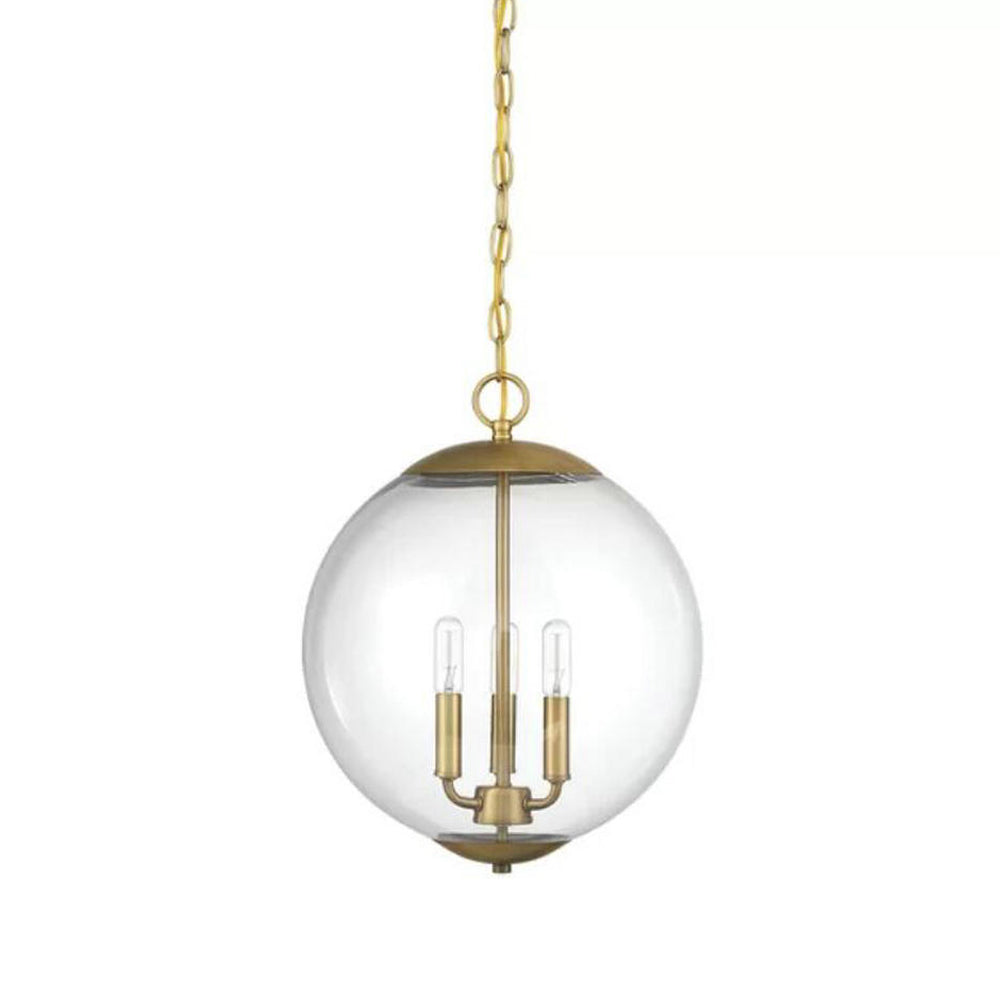 3-Light Pendant Light with Globe Shade Clear Glass Vintage Dining Room Chandelier in Black/Chrome/Gold Clearhalo 'Cast Iron' 'Ceiling Lights' 'Chandeliers' 'Industrial Chandeliers' 'Industrial' 'Metal' 'Middle Century Chandeliers' 'Rustic Chandeliers' 'Tiffany' Lighting' 204310