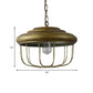 1-Light Hanging Pendant Light with Drum Shade Iron Rustic Farmhouse Ceiling Light in Antique Brass Clearhalo 'Art Deco Pendants' 'Cast Iron' 'Ceiling Lights' 'Ceramic' 'Crystal' 'Industrial Pendants' 'Industrial' 'Metal' 'Middle Century Pendants' 'Pendant Lights' 'Pendants' 'Tiffany' Lighting' 204327