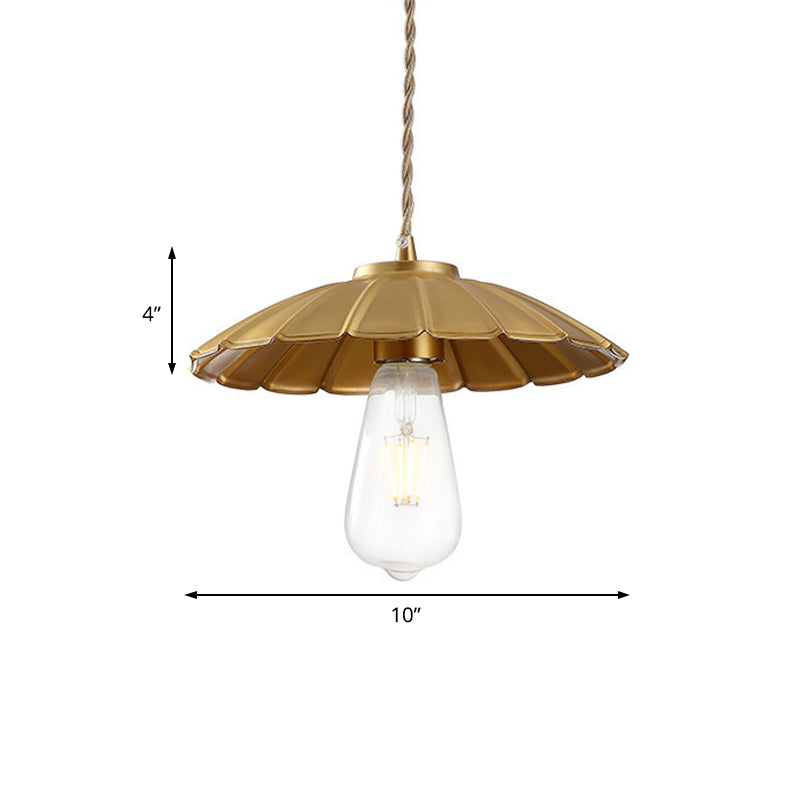 1-Light Metal Pendant Lighting Vintage Brass Cone Bedroom Hanging Lamp with Adjustable Cord Clearhalo 'Art Deco Pendants' 'Cast Iron' 'Ceiling Lights' 'Ceramic' 'Crystal' 'Industrial Pendants' 'Industrial' 'Metal' 'Middle Century Pendants' 'Pendant Lights' 'Pendants' 'Tiffany' Lighting' 204345