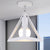 Retro Industrial Wire Cage Semi Flush Ceiling Light with Triangle Shade 1 Head Metal Ceiling Lamp in Black/Grey/White White Clearhalo 'Ceiling Lights' 'Close To Ceiling Lights' 'Close to ceiling' 'Semi-flushmount' Lighting' 204403
