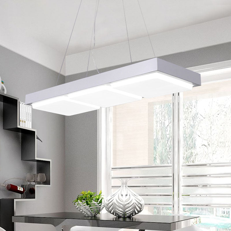 Rectangle Office Ceiling Hang Light Acrylic Minimalist LED Pendant Lighting over Table Clearhalo 'Ceiling Lights' 'Modern Pendants' 'Modern' 'Pendant Lights' 'Pendants' Lighting' 2044218