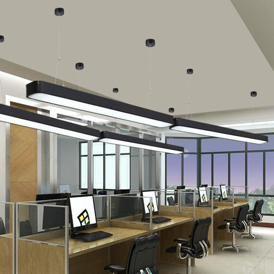 Aluminum Elliptical Suspension Pendant Modern Integrated LED Ceiling Light for Office Clearhalo 'Ceiling Lights' 'Modern Pendants' 'Modern' 'Pendant Lights' 'Pendants' Lighting' 2044224