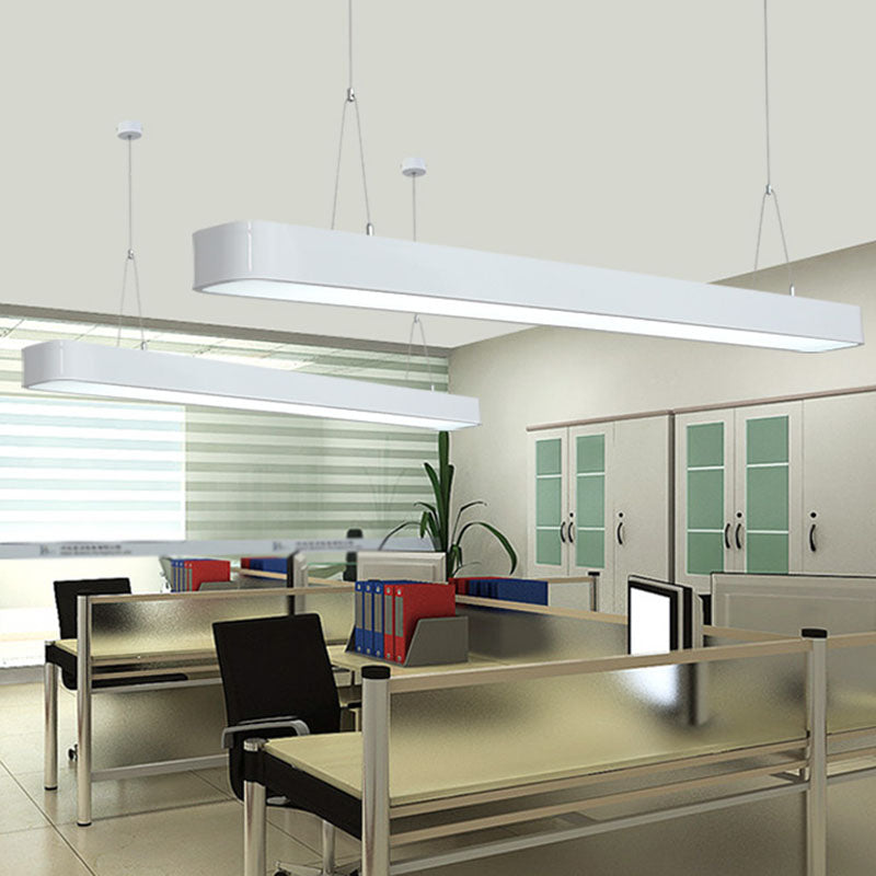 Aluminum Elliptical Suspension Pendant Modern Integrated LED Ceiling Light for Office White Clearhalo 'Ceiling Lights' 'Modern Pendants' 'Modern' 'Pendant Lights' 'Pendants' Lighting' 2044228