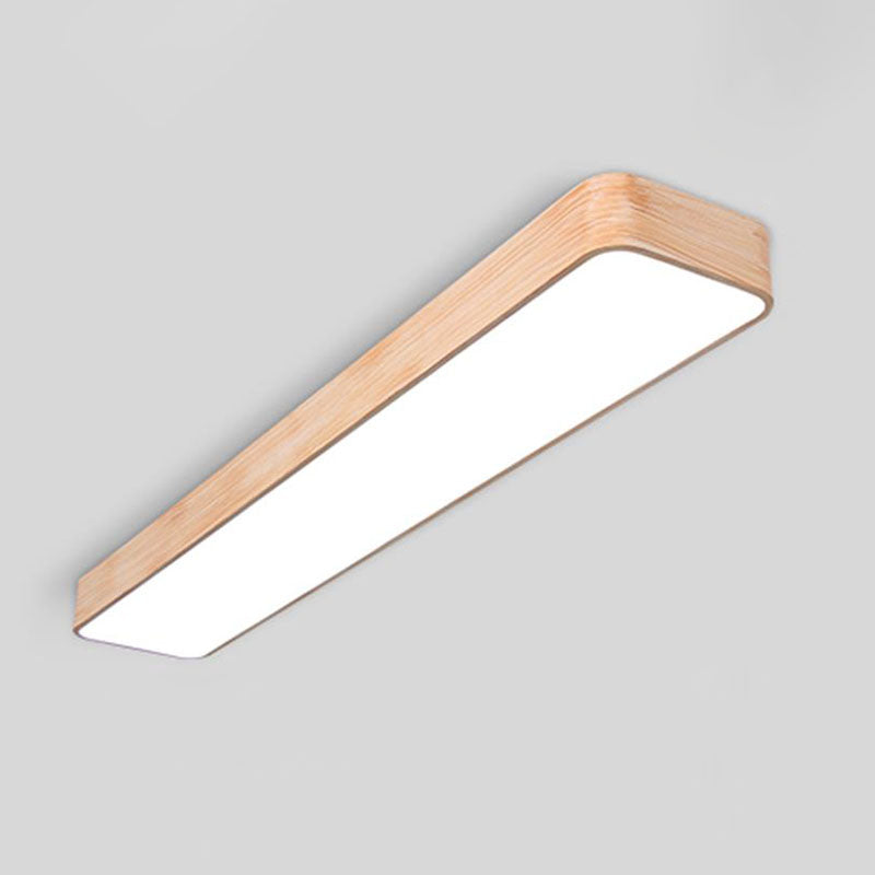 Office LED Pendant Lamp Nordic Wood Hanging Light Fixture with Rectangle Acrylic Shade Clearhalo 'Ceiling Lights' 'Modern Pendants' 'Modern' 'Pendant Lights' 'Pendants' Lighting' 2044231