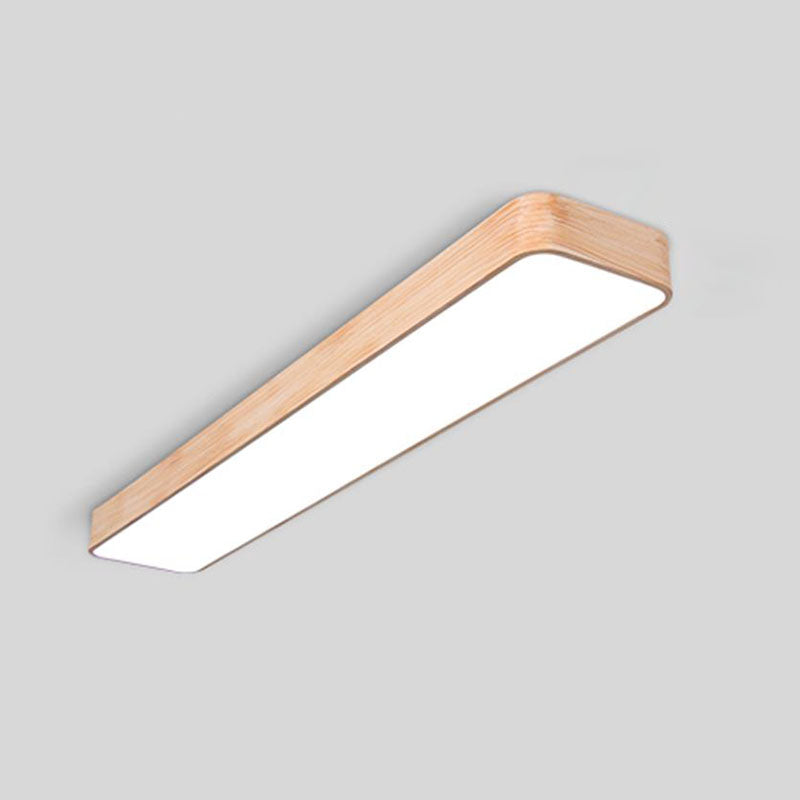 Office LED Pendant Lamp Nordic Wood Hanging Light Fixture with Rectangle Acrylic Shade Clearhalo 'Ceiling Lights' 'Modern Pendants' 'Modern' 'Pendant Lights' 'Pendants' Lighting' 2044232