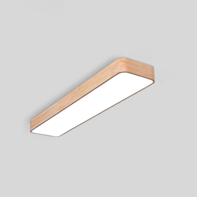 Office LED Pendant Lamp Nordic Wood Hanging Light Fixture with Rectangle Acrylic Shade Clearhalo 'Ceiling Lights' 'Modern Pendants' 'Modern' 'Pendant Lights' 'Pendants' Lighting' 2044233