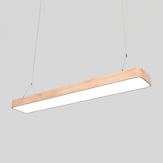 Office LED Pendant Lamp Nordic Wood Hanging Light Fixture with Rectangle Acrylic Shade Clearhalo 'Ceiling Lights' 'Modern Pendants' 'Modern' 'Pendant Lights' 'Pendants' Lighting' 2044237