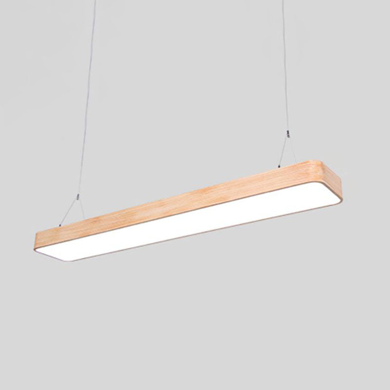 Office LED Pendant Lamp Nordic Wood Hanging Light Fixture with Rectangle Acrylic Shade Clearhalo 'Ceiling Lights' 'Modern Pendants' 'Modern' 'Pendant Lights' 'Pendants' Lighting' 2044238