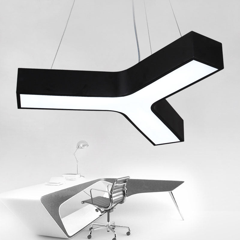 Minimalistic LED Hanging Lamp Y-Shape Pendant Lighting Fixture with Acrylic Shade Black Clearhalo 'Ceiling Lights' 'Modern Pendants' 'Modern' 'Pendant Lights' 'Pendants' Lighting' 2044240