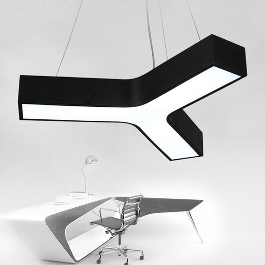 Minimalistic LED Hanging Lamp Y-Shape Pendant Lighting Fixture with Acrylic Shade Black Clearhalo 'Ceiling Lights' 'Modern Pendants' 'Modern' 'Pendant Lights' 'Pendants' Lighting' 2044240