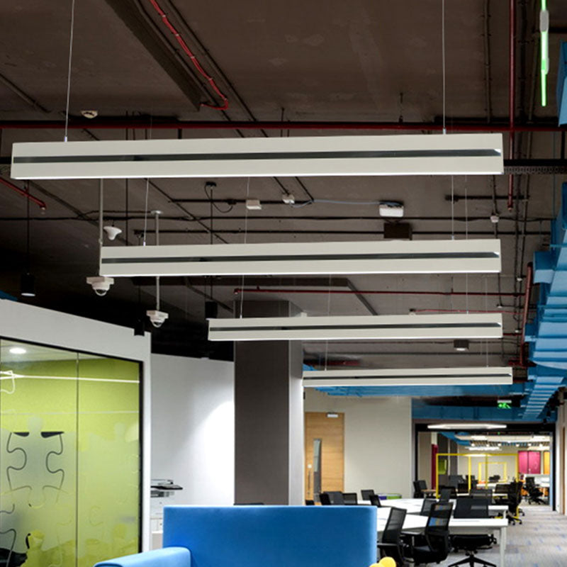 Rectangular Hanging Pendant Contemporary Metal Meeting Room LED ...