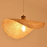 Lotus Leaf Shaped Restaurant Pendant Light Bamboo 1-Light Asian Hanging Lamp Kit in Wood Clearhalo 'Ceiling Lights' 'Modern Pendants' 'Modern' 'Pendant Lights' 'Pendants' Lighting' 2044316