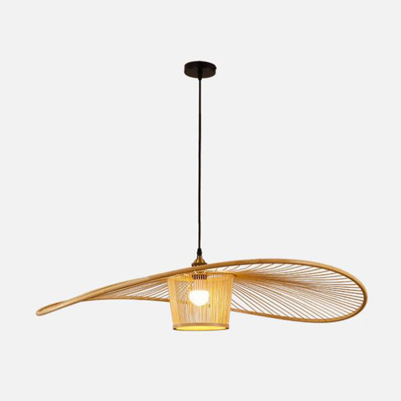 Twist Bamboo Suspension Lamp Contemporary Single-Bulb Wood Hanging Pendant Light Clearhalo 'Ceiling Lights' 'Modern Pendants' 'Modern' 'Pendant Lights' 'Pendants' Lighting' 2044332