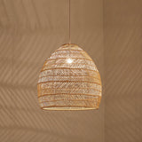 Rattan Cloche Pendant Ceiling Light Asian Single-Bulb Suspension Lighting over Dining Table Clearhalo 'Ceiling Lights' 'Pendant Lights' 'Pendants' Lighting' 2044400