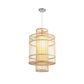 Geometric Restaurant Drop Pendant Bamboo 1 Bulb Asian Style Pendulum Light in Wood Clearhalo 'Ceiling Lights' 'Pendant Lights' 'Pendants' Lighting' 2044476