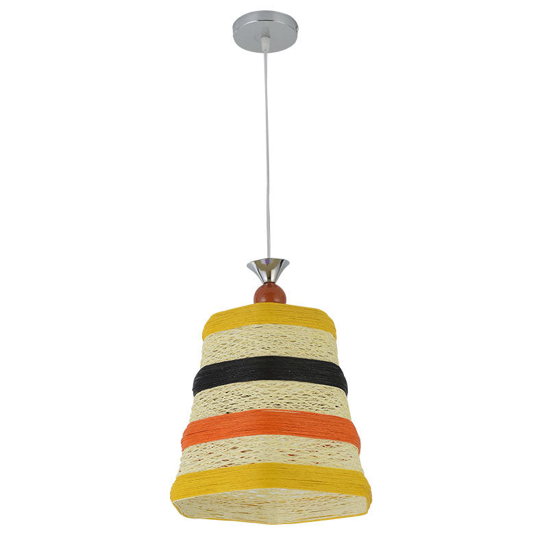 Chinese Bell Shaped Pendant Lamp Rattan Fiber Single Restaurant Hanging Light Fixture Multi-Color Clearhalo 'Ceiling Lights' 'Pendant Lights' 'Pendants' Lighting' 2044635_d773e777-6a0e-487a-827a-9f9822ced94f