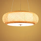 Round Hanging Light Fixture Asia Bamboo 1 Bulb Living Room Ceiling Pendant in Wood Clearhalo 'Ceiling Lights' 'Pendant Lights' 'Pendants' Lighting' 2044666