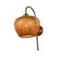 Bamboo Criss-Cross Woven Wall Lantern Chinese Style 1 Bulb Wood Wall Mounted Light Fixture Wood A Clearhalo 'Wall Lamps & Sconces' 'Wall Lights' Lighting' 2044724