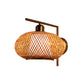 Bamboo Criss-Cross Woven Wall Lantern Chinese Style 1 Bulb Wood Wall Mounted Light Fixture Wood K Clearhalo 'Wall Lamps & Sconces' 'Wall Lights' Lighting' 2044733