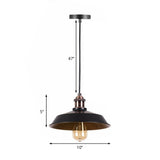 Barn Shade Metal Hanging Pendant Light Vintage 1 Bulb Bakery Light Fixture in Black Clearhalo 'Art Deco Pendants' 'Black' 'Cast Iron' 'Ceiling Lights' 'Ceramic' 'Crystal' 'Industrial Pendants' 'Industrial' 'Metal' 'Middle Century Pendants' 'Pendant Lights' 'Pendants' 'Rustic Pendants' 'Tiffany' Lighting' 204567