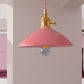 Dome Shade Iron Pendant Light Fixture Vintage Single Light Restaurant Hanging Ceiling Light in White/Pink/Blue Clearhalo 'Art Deco Pendants' 'Cast Iron' 'Ceiling Lights' 'Ceramic' 'Crystal' 'Industrial Pendants' 'Industrial' 'Metal' 'Middle Century Pendants' 'Pendant Lights' 'Pendants' 'Tiffany' Lighting' 204586