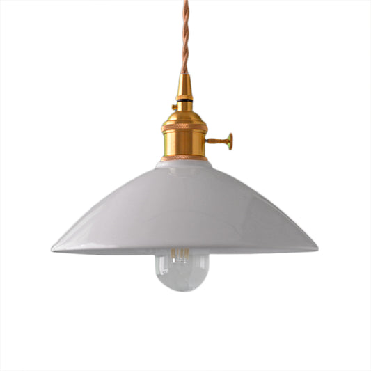 Dome Shade Iron Pendant Light Fixture Vintage Single Light Restaurant Hanging Ceiling Light in White/Pink/Blue Clearhalo 'Art Deco Pendants' 'Cast Iron' 'Ceiling Lights' 'Ceramic' 'Crystal' 'Industrial Pendants' 'Industrial' 'Metal' 'Middle Century Pendants' 'Pendant Lights' 'Pendants' 'Tiffany' Lighting' 204598