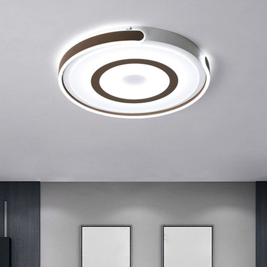 Metal Halo-Like Ring Flush Ceiling Light Contemporary Coffee LED Flush Mount Lighting Fixture Coffee White Clearhalo 'Ceiling Lights' 'Close To Ceiling Lights' 'Close to ceiling' 'Flush mount' Lighting' 2046463