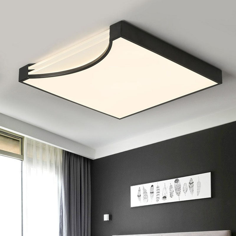 Square Shaped Flush Ceiling Light Contemporary Acrylic LED Flush Mount Lighting Fixture Black Warm Clearhalo 'Ceiling Lights' 'Close To Ceiling Lights' 'Close to ceiling' 'Flush mount' Lighting' 2046475