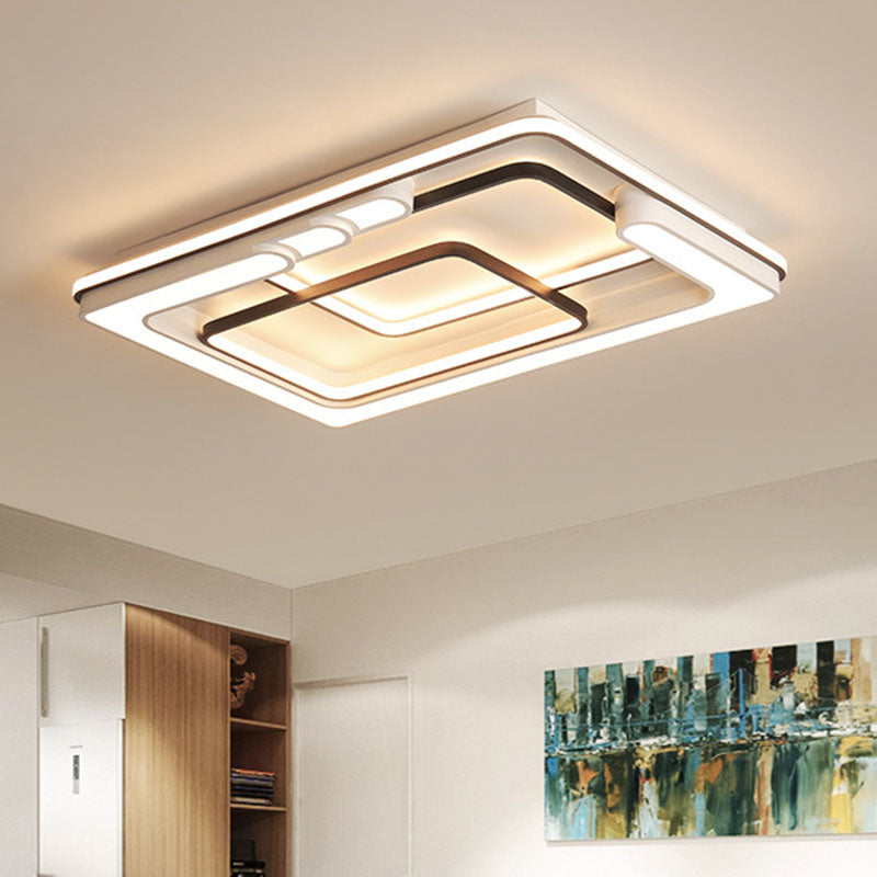 Contemporary Splicing Geometric Flush Ceiling Light Acrylic Living Room LED Flush Mount Lighting Fixture in White Clearhalo 'Ceiling Lights' 'Close To Ceiling Lights' 'Close to ceiling' 'Flush mount' Lighting' 2046501