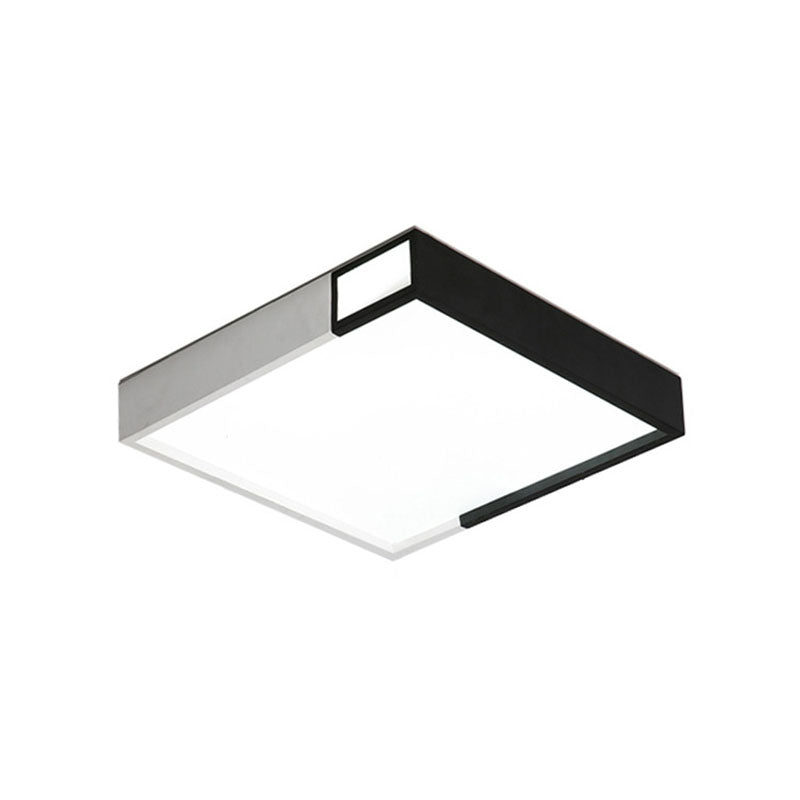 Quadrilateral Shape LED Flush Mount Light Simple Metal Black and White Ceiling Light Flush Mount Clearhalo 'Ceiling Lights' 'Close To Ceiling Lights' 'Close to ceiling' 'Flush mount' Lighting' 2046547