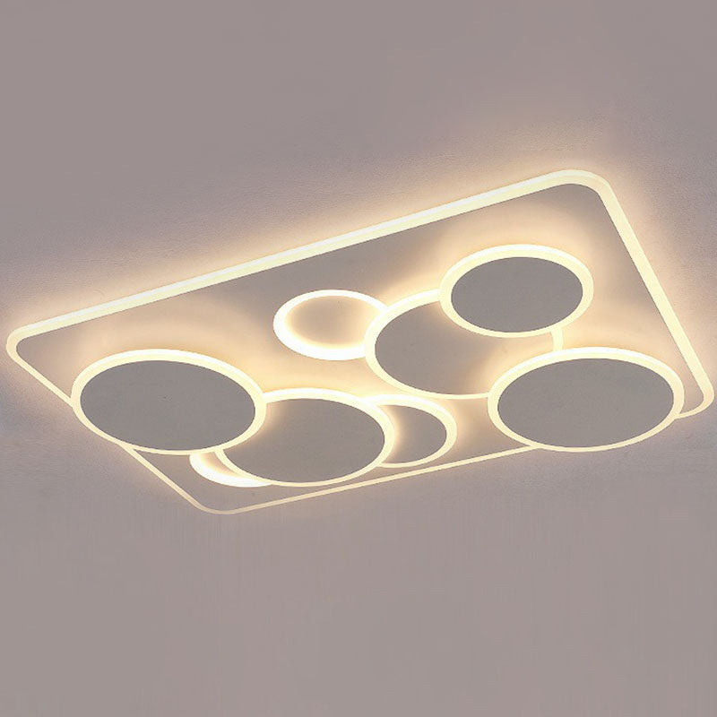Acrylic Geometric Flush Light Artistic White LED Flush Ceiling Light Fixture for Living Room Clearhalo 'Ceiling Lights' 'Close To Ceiling Lights' 'Close to ceiling' 'Flush mount' Lighting' 2046575