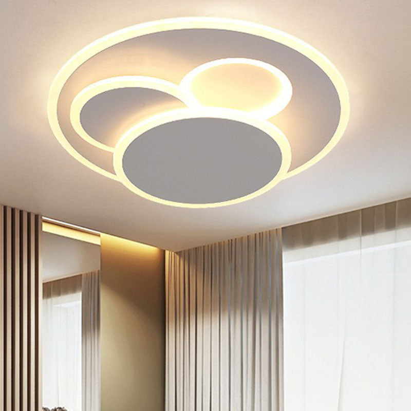 Acrylic Geometric Flush Light Artistic White LED Flush Ceiling Light Fixture for Living Room White Round Clearhalo 'Ceiling Lights' 'Close To Ceiling Lights' 'Close to ceiling' 'Flush mount' Lighting' 2046577