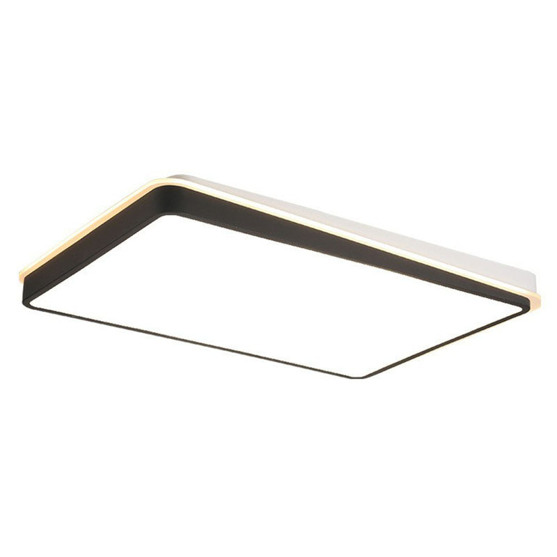 Quadrilateral Metal Flush Mount Lighting Minimalist Black and White LED Flush Mount Fixture Clearhalo 'Ceiling Lights' 'Close To Ceiling Lights' 'Close to ceiling' 'Flush mount' Lighting' 2046586