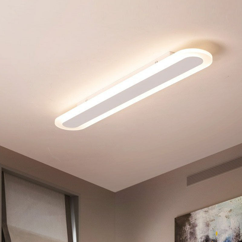 Linear Ultra Thin Flush Mount Lighting Minimalist Acrylic Living Room LED Flush Mount Fixture White White Clearhalo 'Ceiling Lights' 'Close To Ceiling Lights' 'Close to ceiling' 'Flush mount' Lighting' 2046595